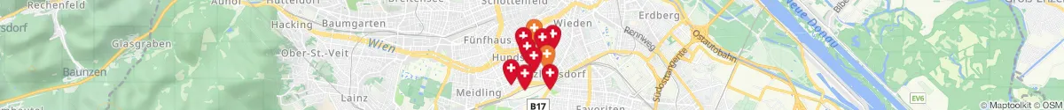 Map view for Pharmacies emergency services nearby 1050 - Margareten (Wien)
